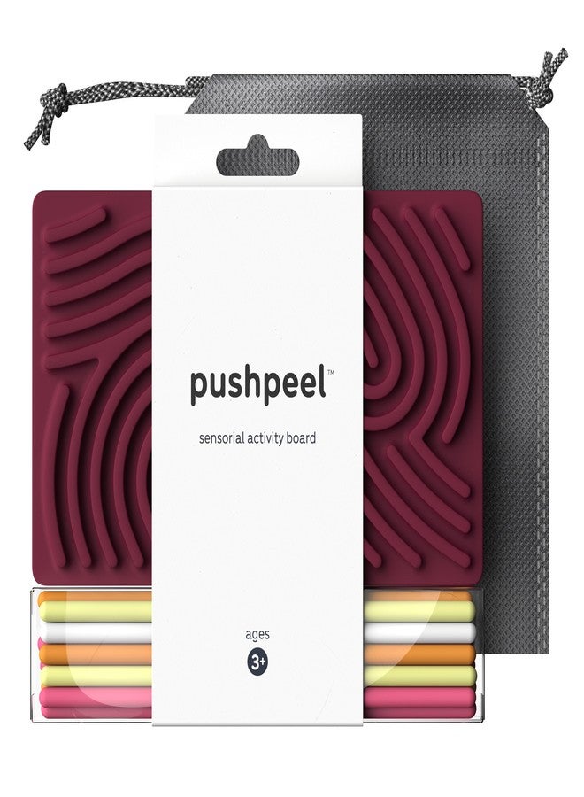 Pushpeel Sensory Activity Board: Silicone Fidget Toy for Calming, Stress, Anxiety, ADHD & Autism | Silent, No Mess | Kids 3+ & Adults | Includes Portable Travel Bag & 11 Strings - Image 1